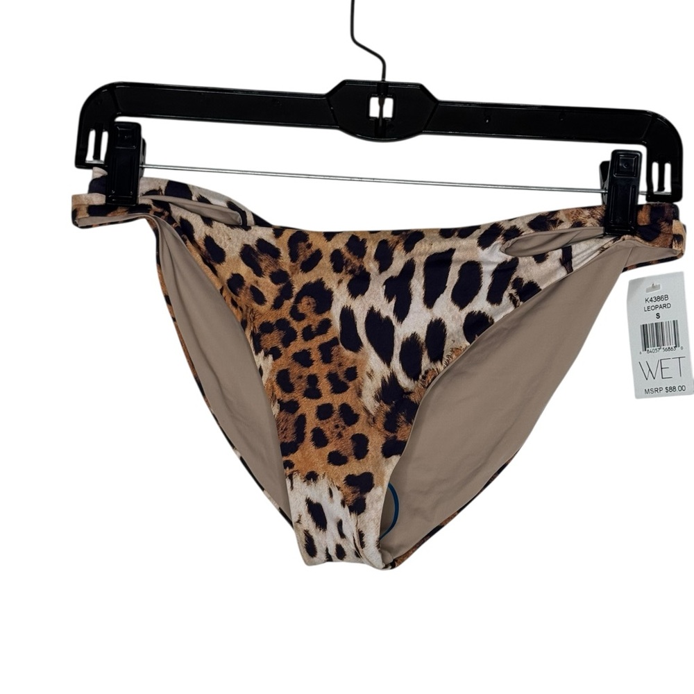 Wet Swim, Leopard Side Cut Out  bikini Bottom, NWT, Size Small